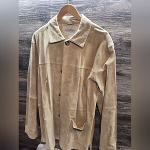 Norm Thompson Women’s Large Leather Jacket Shacket Western Rodeo